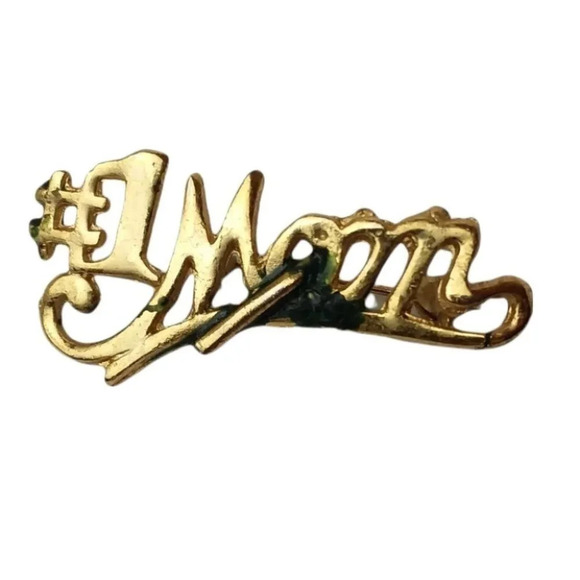Vintage Jewelry - #1 Mom Gold Pin